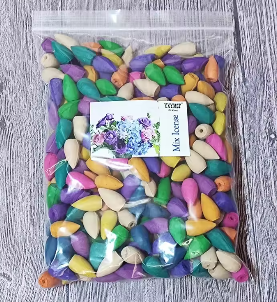 100g Natürliche Rückfluss-Räucherkegel – Sandelholz, Lavendel & mehr (ca. 60 Stück)